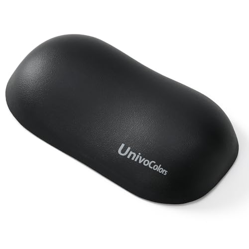 UnivoColors Design-Wave Wrist Rest, Artificial Sheepskin+Memory Foam+Ergonomic+Anti-Slip Gel, Resilience Support During Work and Gaming,Mouse Accessory,Black