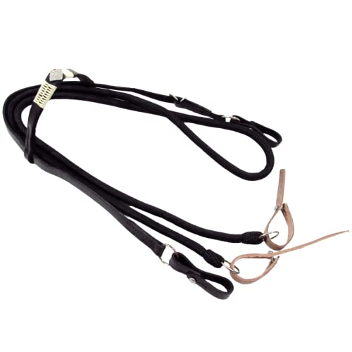 Cabeçada e Rédea Para Cavalo Preta Trançada Aplique Zamac Losango