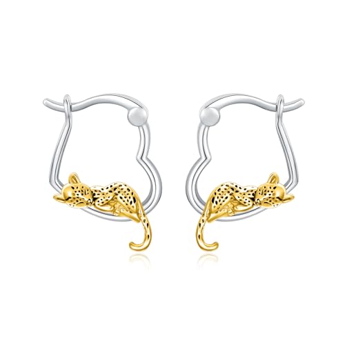 Hypoallergenic Earrings Rabbit Tiger Teddy Koala Puppy Panther Peacock Earrings Sterling Silver Animal Hug Hoop Earrings Jewelry Mothers Day Graduation Birthday Gifts for Women