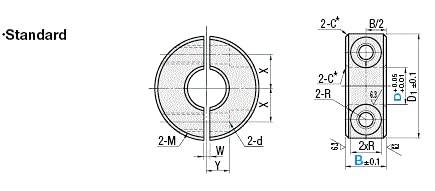 Shaft Collars - Split Two Piece Clamp-On 20mm 1pc