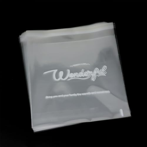 yueton 100pcs Self Adhesive Cellophane Bags Bagel Homemade Bread Packaging Bags Resalable Treat Bags Clear Self Seal Plastic Bags