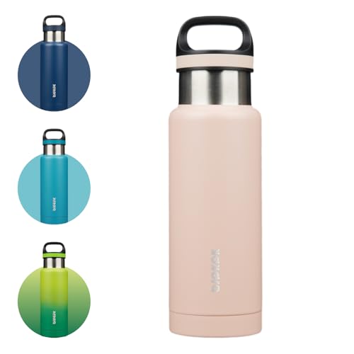 Image of BJPKPK Insulated Water Bottle 18OZ Stainless Steel Water Bottle with Handle Double Walls Vacuum Insulated BPA Free Flask, Peach