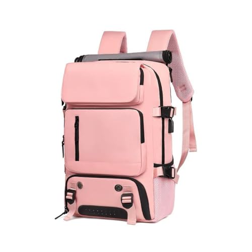 Mochila Masculina Reforçada Grande para Notebook Trabalho Mochila Viagem Executiva Impermeável Unissex (Rosa)