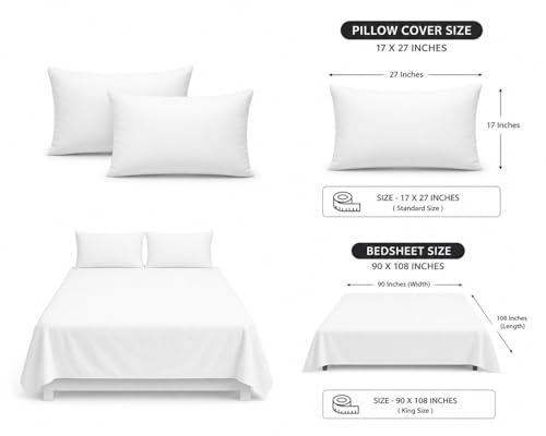 Image of 240 TC Pure Cotton Double Bed King Size Bedsheet | Jaipuri Sanganeri Print | Soft & Breathable Fabric | 93 x 108 inch Bedsheet with 2 Pillow Covers (Sanganeri13) Brown