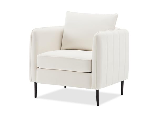 Sillón Plegable Terciopelo Marfil
