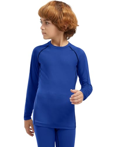 Boys Compression Shirts Youth Compression Shirt Long Sleeve Boys Athletic Baselayer 4,5 Pack4