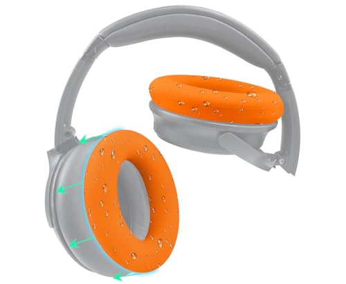 Image of SOULWIT Silicone Ear Pads Cover Protector for Bose QuietComfort QC15 QC25 QC2 QC35 QC45 /Ae2 Ae2i Ae2w /SoundTrue & SoundLink AE Headphones Cushions, Sweatproof, Easily Washable - Orange