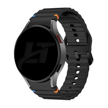 Pulseira Ondulada LTimports compativel com Galaxy Watch 7 - Galaxy Watch FE - Galaxy Watch 6 - Galaxy Watch6 Classic - Galaxy Watch 5 - Galaxy Watch5 Pro - Galaxy Watch 4 - Galaxy Watch4 Classic (LT-Preto)