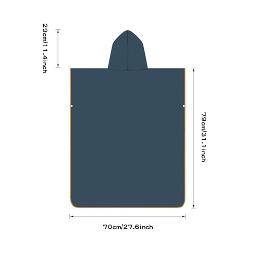 jooeer Surf Poncho Towel for Kids Microfibre Hooded Changing Beach Towel Dress for Boys Girls Pool Swimming Camping Travelling Bathing - Image 4