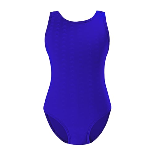 Image of Kids Girls Athletic Swimsuit One Piece Solid Swimwear for Practice and Competition in Black and Navy Bathing Suit