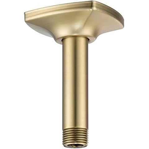 SWHYGER Ceiling Mount Shower Arm with Flange 4 Inches Stainless Steel, Straight Shower Arm Extension, Ceiling Shower Head Arm for Rainfall Shower (Brushed Gold),SW-91038-4BG. Cover