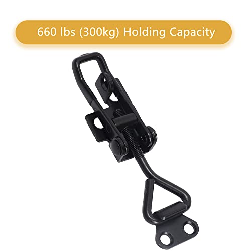 EYSOLD 4Pack Heavy Duty Toggle Latch Clamp,1320lbs Pull Latch Clamps 4003 Pull Action Latch Set - Quick Release, and Durable for Smoker Cabinets, Boxes, Trunks, Jigs, and More