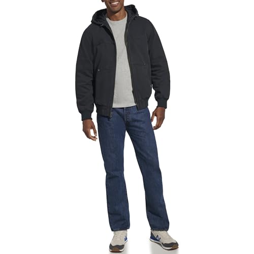 Image of Levi's Men's Workwear Cotton Canvas Hooded Bomber Jacket