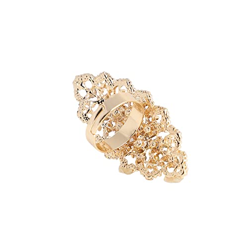 Image of SOHI Cocktail Ring for Women & Girls, Chunky Ring, Finger Ring, adjustable ring, Ladies Ring, Gold Plated Ring, aesthetic jewellery, hand ring for women