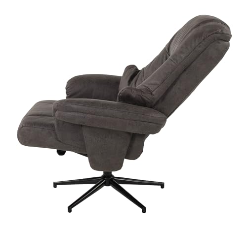 Duo Collection Burnaby Relaxsessel mit Hocker | verstellbar & 360° drehbar | Fernsehsessel mit Relaxfunktion | bequemer Ruhesessel in Anthrazit – Bild 7
