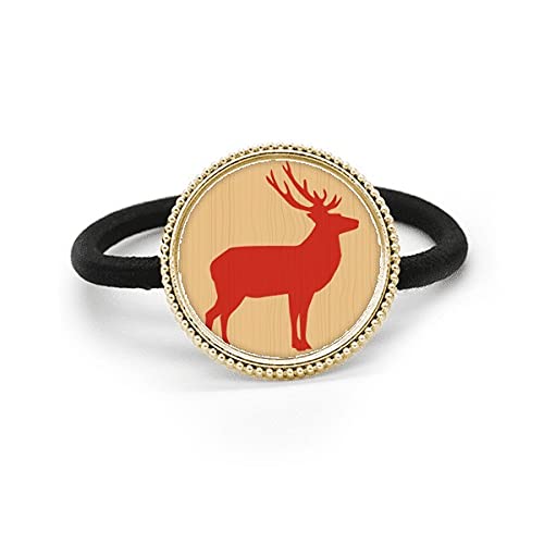 Coletero de ciervo de madera accesorio tocado de goma de pelo rojo animal del metal