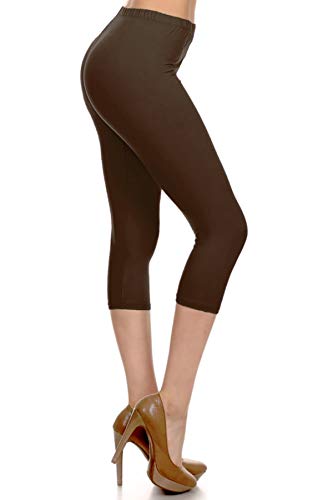 Image of Leggings Depot Women's High Waist Leggings Soft 1 inch Waistband Solid Pants - Regular, Plus, 1X3X, 3X5X