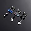ZOCOYUU 4 Pairs Titanium Screw Back Surgical Stainless Steel Stud Earrings for Women Men,Rainbow 5A Cubic Zirconia Studs Double Side Earrings Piercing Sleeper Studs Jewelry 6mm (4 Pairs CZ-6mm) #4