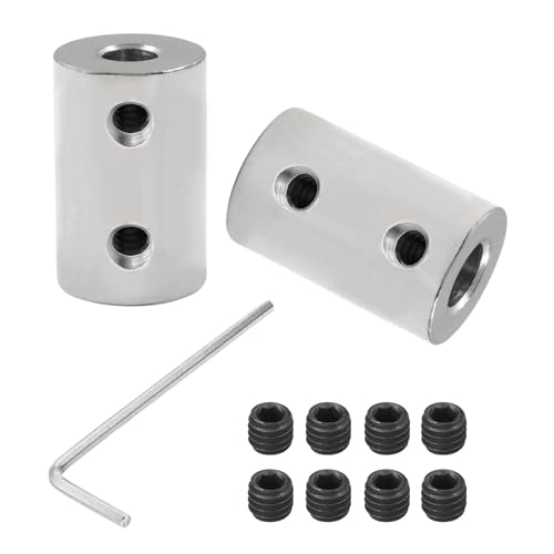 2 Stück 3.17mm Auf 5mm Starre Kupplung, L22 x D14 Stellschraube Wellenkupplung Motorverbinder Kohlenstoffstahl Verzinkt Für 3D Drucker, Motorzubehör, RC Boot Auto Flugzeug