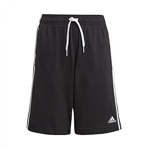 adidas 3S Jersey Short Boys Shorts Pants Trousers Bottoms Block Colour Black/White 9-10 Yrs