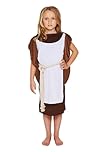 HENBRANDT Children’s Viking Girl Anglo Saxon Iron Age Dress with Rope Belt, Jacket and Apron for Fancy Dress Costume Size Medium Ages 7-9 Historical Outfit for Girls