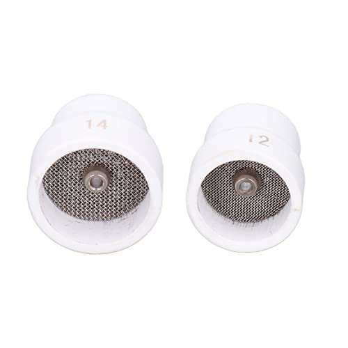 Pwshymi 2Pcs Ceramic TIG Welding Cup 12#/14# Nozzle Accessory Set for WP9/17/18/20/25/26 (White)