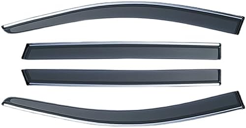 BGGTYRSD Window Visor Deflectors For Toyota RAV4 2019-2023 - Smoke With Chrome Trim, Out-Channel Mount
