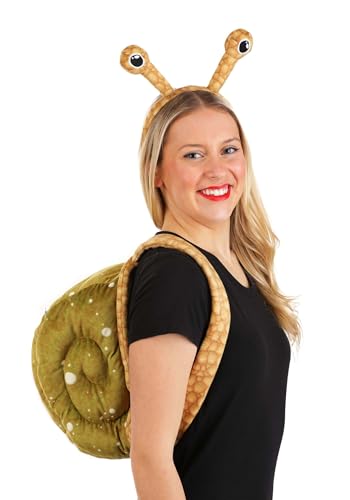 Adult Snail Costume Accessory Kit | Spiral Shell Backpack with Antenna Headband Standard