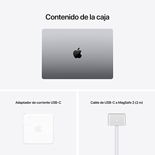 Apple 2021 MacBook Pro (de 14 Pulgadas, Chip M1 Pro de Apple con CPU de Ocho núcleos y GPU de catorce núcleos, 16 GB RAM, 512 GB SSD) - Gris Espacial