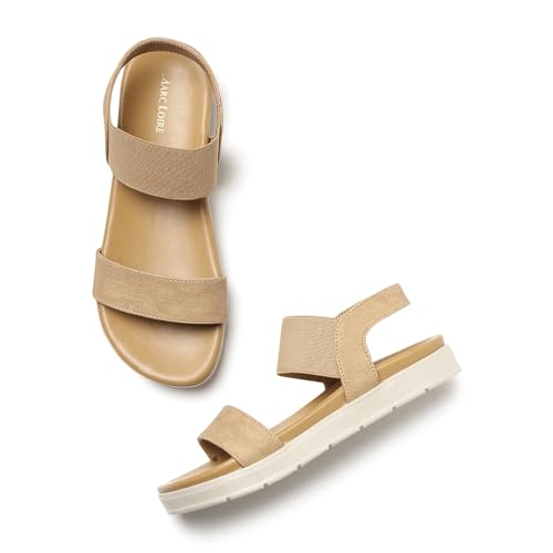 Image of Marc Loire Women Smart Casual Platform Heel Fashion Sandal With Slingback Strap
