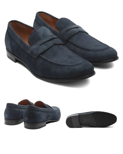 Image of Dunross & Sons Men's Brookes Penny Loafer Slip-On Formal Business Shoes