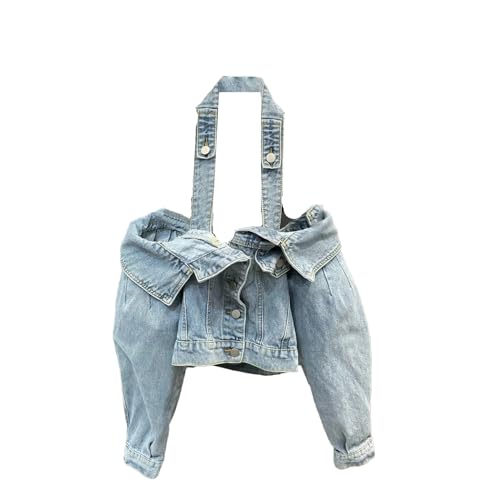 Women Spring Summer Halter Off Shoulder Long Sleeve Single Breasted Hollow Out Denim Jacket