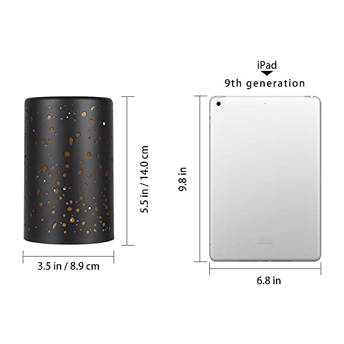Alucset 2 Pack Cylinder Metal Lamp Shade, Sky Stars Design, Fixture Replacement Metal Globe Or Lampshade With 1-5/8 Inch Fitter Opening, Set Of 2 (Black/Gold) #TOP1