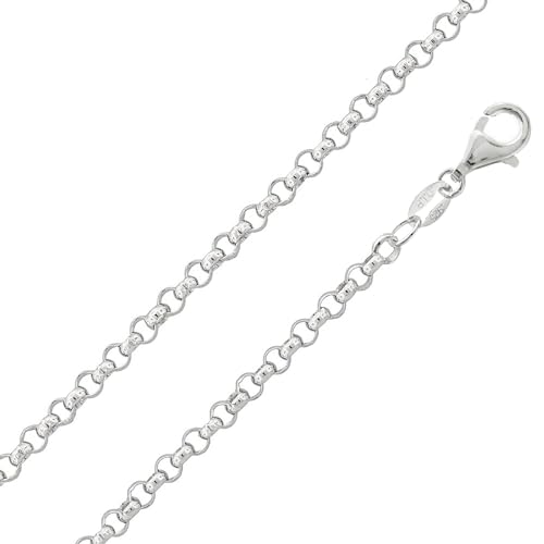 Bracelet Rolo en argent sterling 925 maillons belcher de 3,3 mm pour femme
