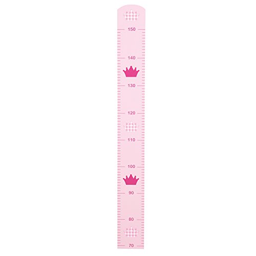 Dimensioni: 90x10 cm roba Metro da Muro Krone - con Motivo Fiabesco - da Appendere alla Parete - per Cameretta dei Bambini - Lunghezza da 70 cm fino a 150 cm - in Legno Laccato Rosa