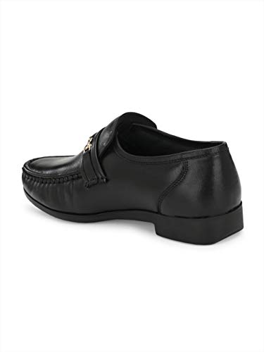 Image of HITZ Men's Brown Leather Slip-On Comfort Shoes