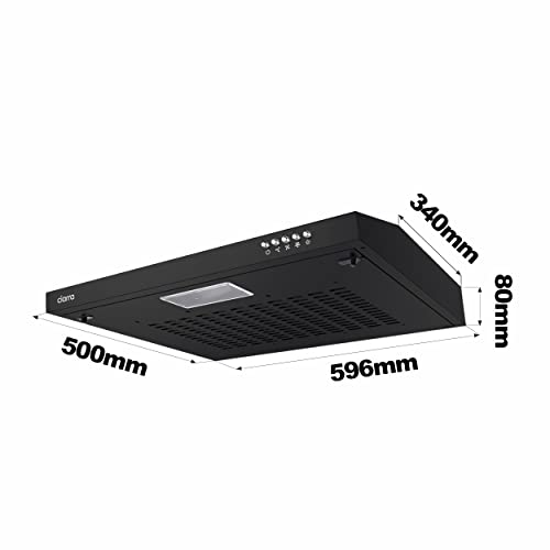 Ciarra 60Cm Black Visor Cooker Hood 600Mm Wall Mounted Kitchen Extractor Fan