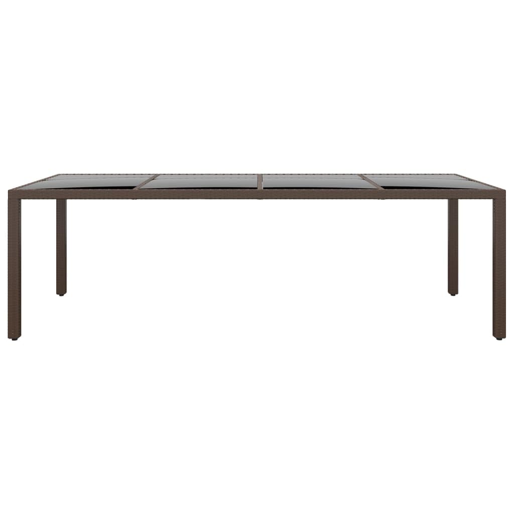 vidaXL Gartentisch mit Glasplatte Braun Poly Rattan