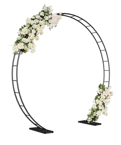 Artigarden Metall Gartenbogen für Kletterpflanzen und Ballongirlanden-Hintergrundständer mit Basis, Rundbogen für Partydekoration im Freien, Schwarz