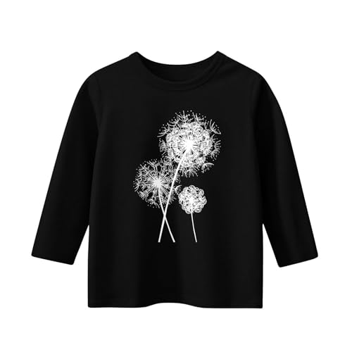 Girls 3/4 Sleeve Tops Crew Neck Summer Tops Patterned Shirts Soft Floral Print Tee Blouses Kids Cute Clothes 3－14 Years2