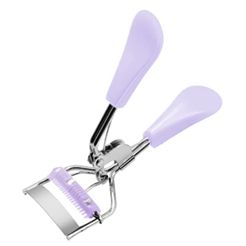 Rizador de pestañas con accesorios de pestañas de rizos profesionales de pestañas de peine incorporado se adapta a todo el ojo de forma púrpura