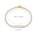 KOMI Gold Plated Cubic Zirconia Classic Tennis Bracelet Stainless Steel Bracelet Rectangle Pendant Fashion Jewelry for Women Exquisite Jewelry Party Gift