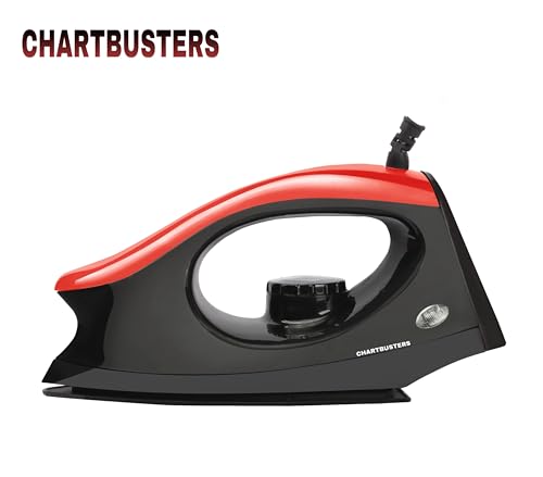 Image of CHARTBUSTERS Dry Iron | IS 302 ISI Certified | Adjustable Temperature Control | Non-Stick Coated Soleplate | Shock Proof Body | 1000W Fast Heating | by 99 Drops Oasis