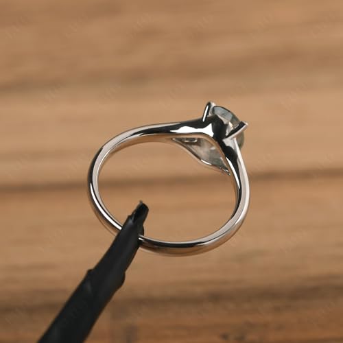 LUO 925 Sterling Silver Split Shank Engagement Ring Oval Shaped Jewelry Gemstone Solitaire Ring for Women3