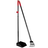 PUPTECK Pet Poop Tray and Rake - Long Handle Pooper Scooper - Clean Response Dog Waste Bin & Rake