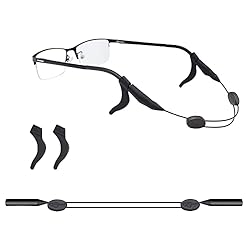 Adjustable Eyeglass Strap with Eyeglass Ear Grip Sunglass Strap Anti-slip Eyewear String Holder Sports Sunglasses Chain with Silicone Ear Hook for Glasses Sunglasses