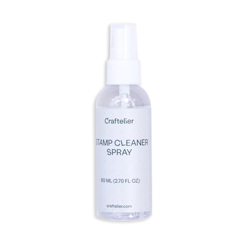 Craftelier - Spray Cleaner for Acrylic or Rubber Stamps and Stencil Stencils | Suitable for Water Based and Alcohol Based Inks | Light Scent | Bottle Quantity 80 ml (2.71 Fl Oz)
