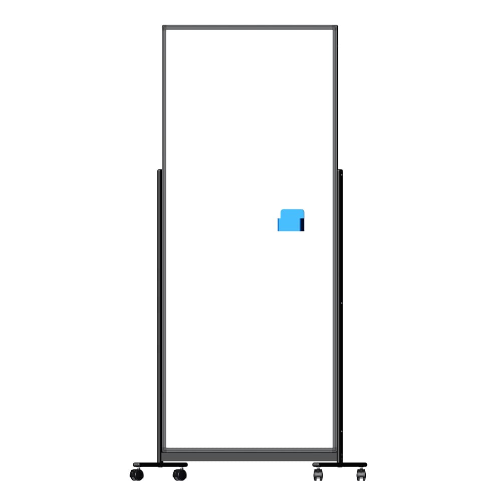 Vivol Cloison de séparation mobile - Tableau blanc - Double face et magnétique - 200 x 90 cm - Noir