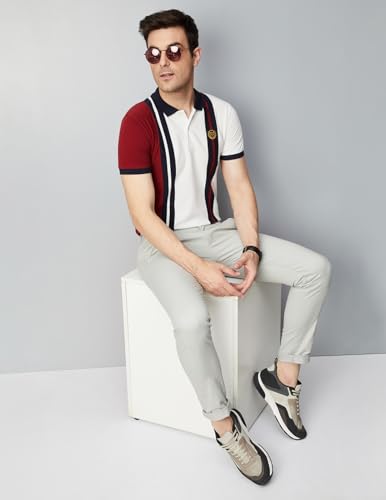 Image of Max Men Cotton Striped Slim Fit Polo