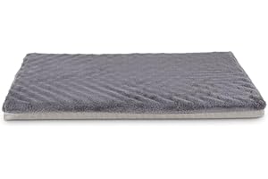 EveryYay Essentials Happy Place Dark Grey Foam Dog Crate Mat and Pet Bed, Medium